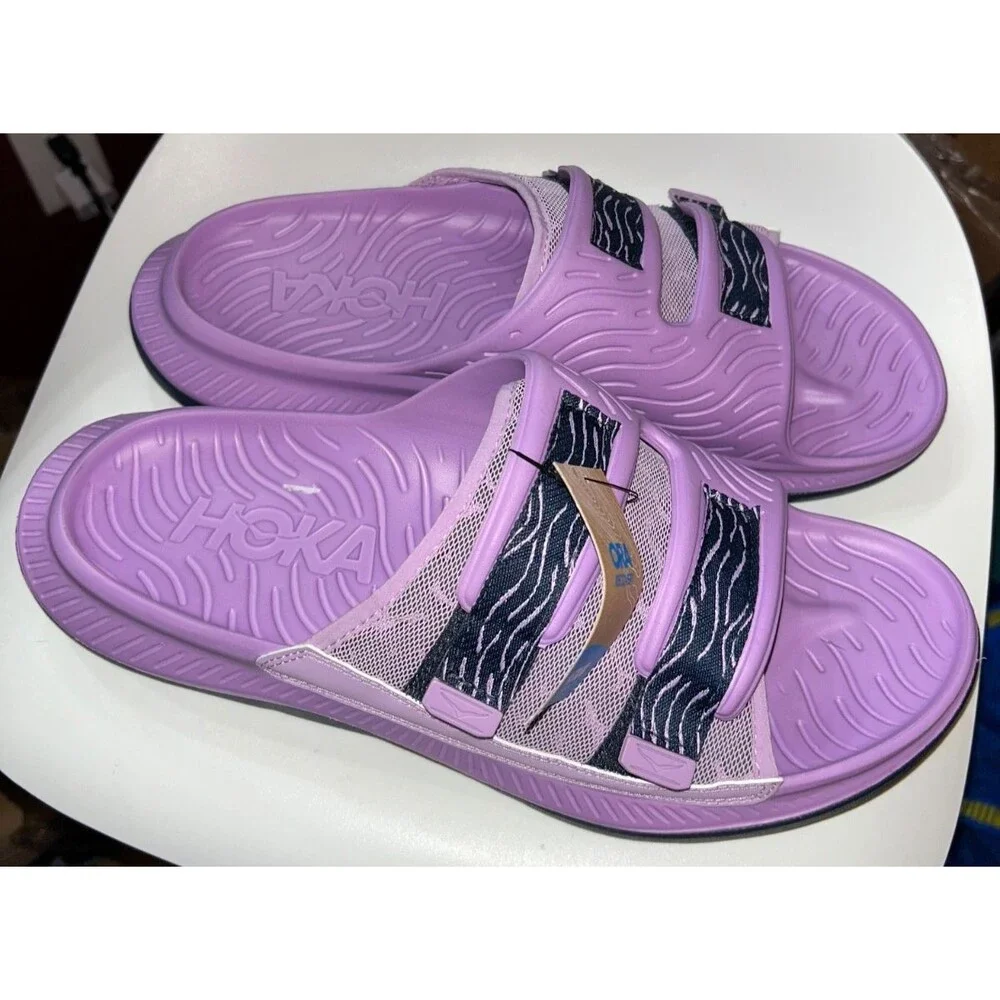 Hoka One One Ora Luxe Unisex Slide Sandals size 12 NWT Violet Bloom Outerspace
